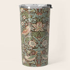 William Morris Strawberry Thief Detail Brown Chocolate Slate Travel Mug Gallery Image 2