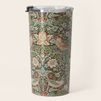 William Morris Strawberry Thief Detail Brown Chocolate Slate Travel Mug Gallery Image 3