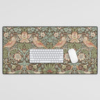 William Morris Strawberry Thief Detail Brown Chocolate Slate Desk Mat Gallery Image 1