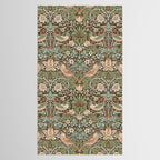 William Morris Strawberry Thief Detail Brown Chocolate Slate Tablecloth Gallery Image 2