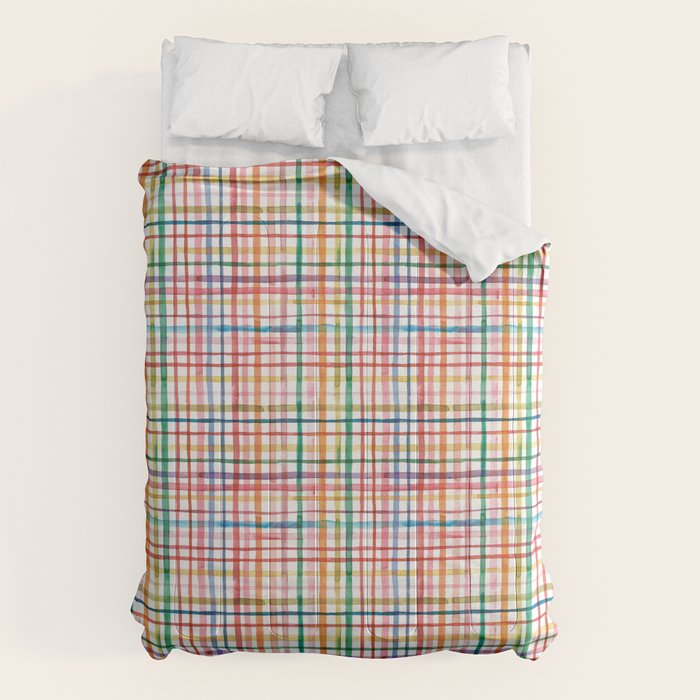  Holiday 2025 Cheerful Plaid Watercolor Gingham Comforter Gallery Image 6