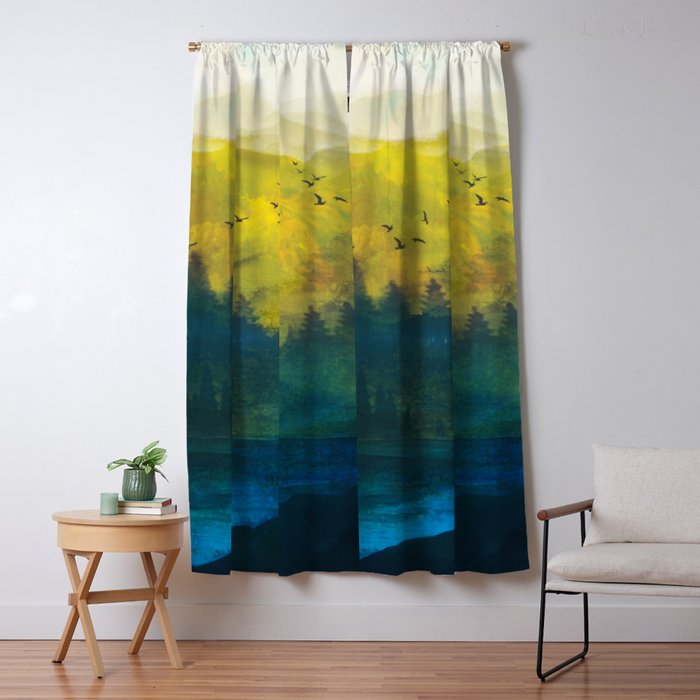 Mountain Lake Window Curtain Gallery Image 5