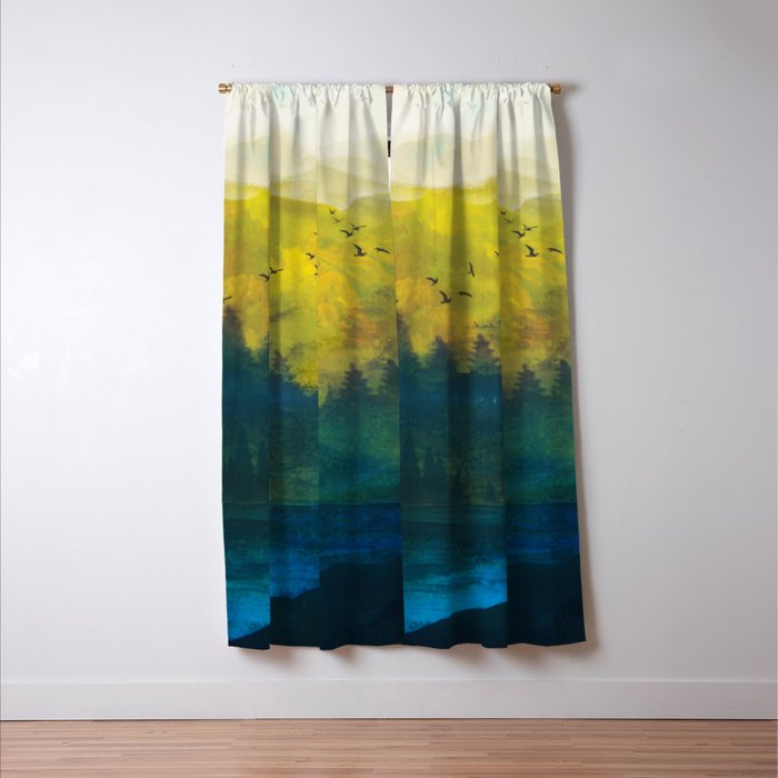 Mountain Lake Window Curtain Gallery Image 3