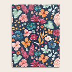 Colorful Tropical Jungle Watercolor Botanical Floral on Navy Blue Notebook Gallery Image 4