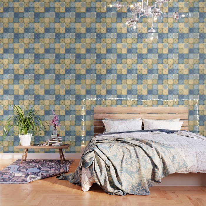 Retro Flowers Check Pattern VII Wallpaper Gallery Image 3