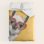 Fashion Hipster Llama with Glasses Duvet Cover Gallery Image 6