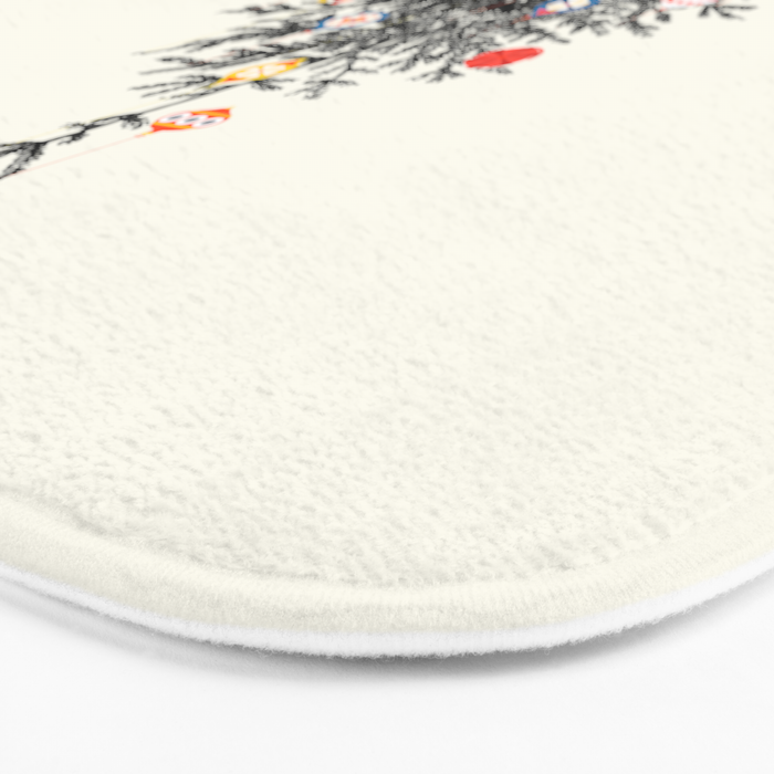 Retro Decorated Christmas Tree Bath Mat Gallery Image 3