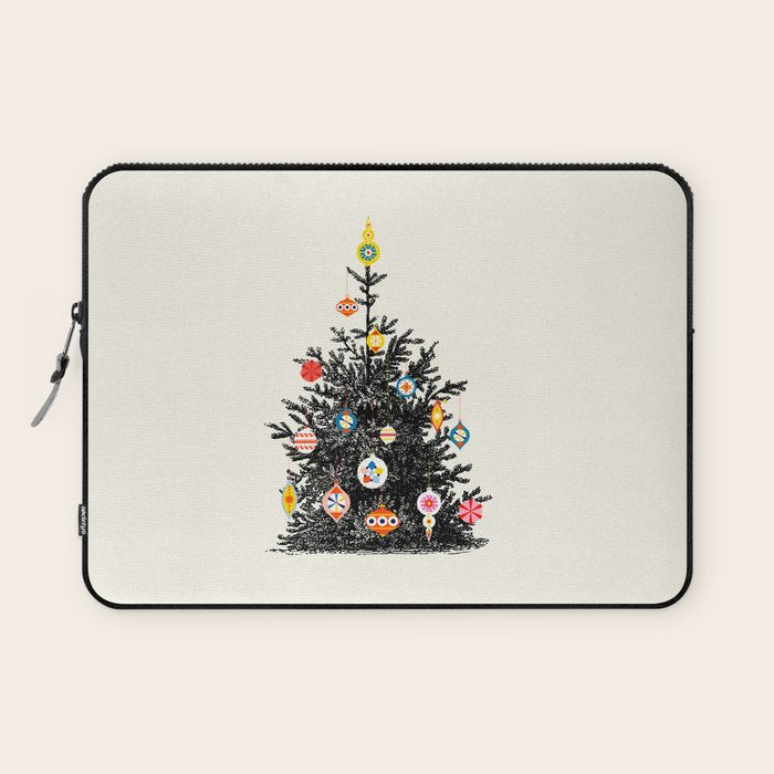 Retro Decorated Christmas Tree Laptop Sleeve Gallery Image 1