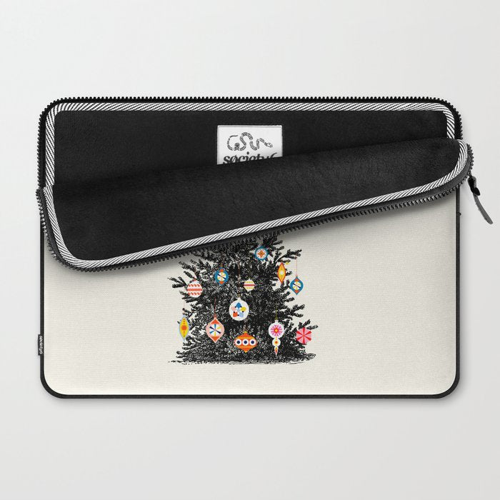 Retro Decorated Christmas Tree Laptop Sleeve Gallery Image 2