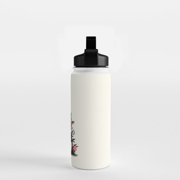 Retro Decorated Christmas Tree Water Bottle Gallery Image 2