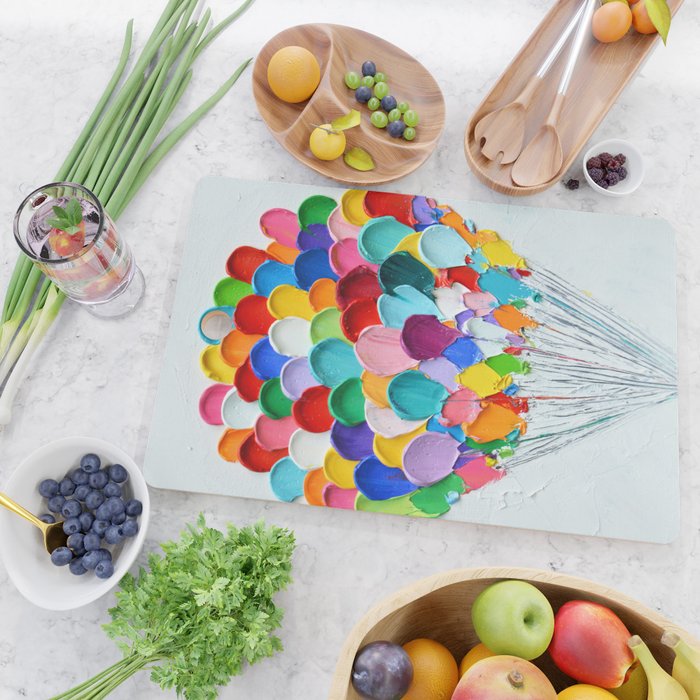 Polka Daub Balloons Cutting Board Gallery Image 2