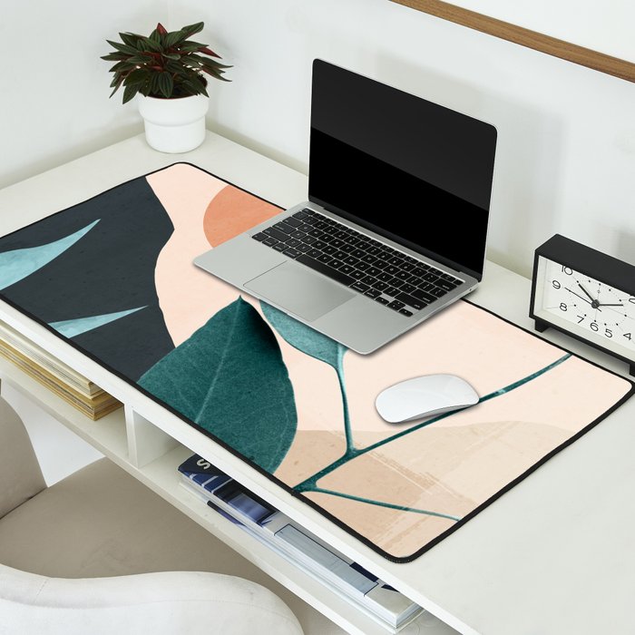 Abstract Art Tropical Leaves 9 Desk Mat Gallery Image 2