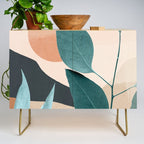 Abstract Art Tropical Leaves 9 Credenza Gallery Image 1