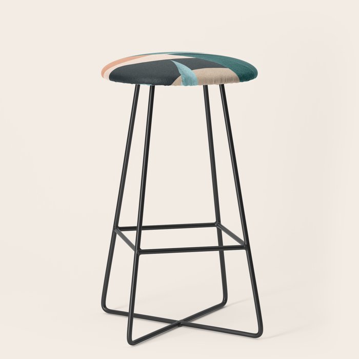 Abstract Art Tropical Leaves 9 Stool Gallery Image 1