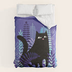 The Ferns (Black Cat Version) Comforter Gallery Image 6