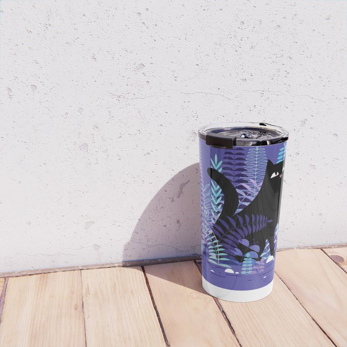 The Ferns (Black Cat Version) Travel Mug Gallery Image 4