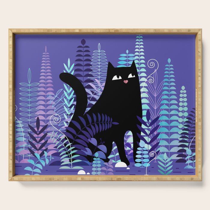 The Ferns (Black Cat Version) Serving Tray Gallery Image 1