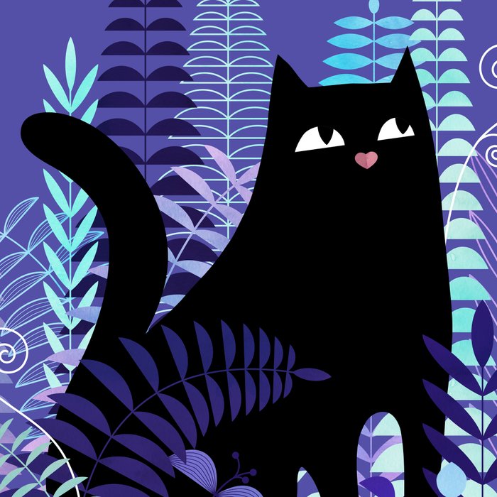 The Ferns (Black Cat Version) Coffee Mug Gallery Image 2