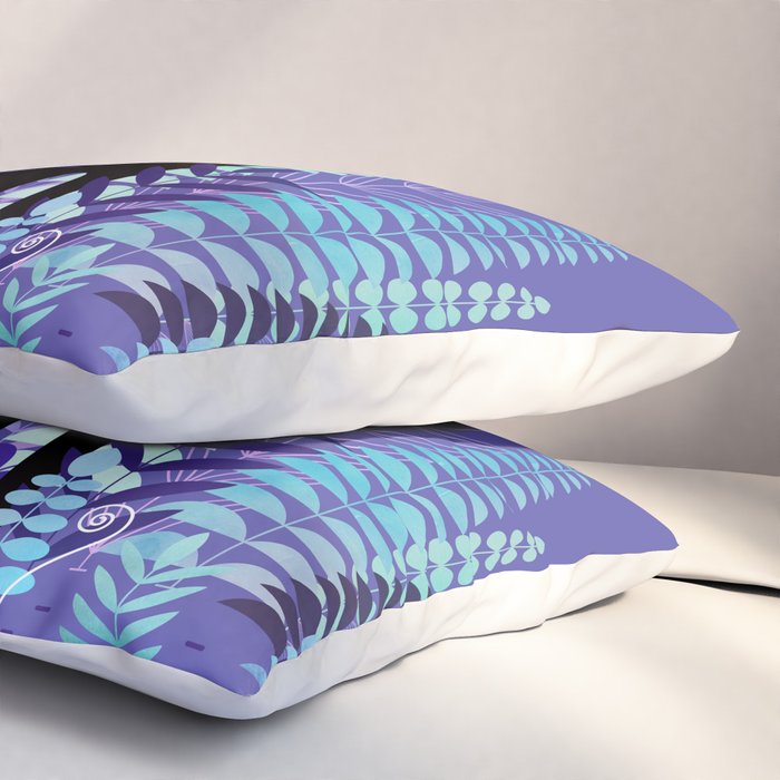 The Ferns (Black Cat Version) Pillow Sham Gallery Image 3