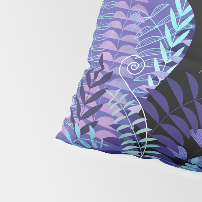 The Ferns (Black Cat Version) Pillow Sham Gallery Image 4