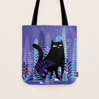 The Ferns (Black Cat Version) Tote Bag Gallery Image 1