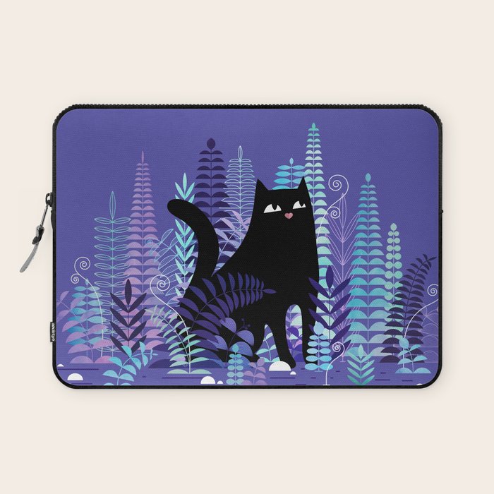 The Ferns (Black Cat Version) Laptop Sleeve Gallery Image 1
