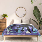 The Ferns (Black Cat Version) Comforter Gallery Image 3