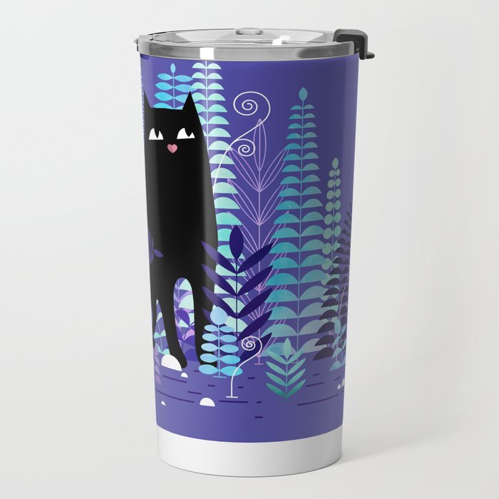 The Ferns (Black Cat Version) Travel Mug Gallery Image 2