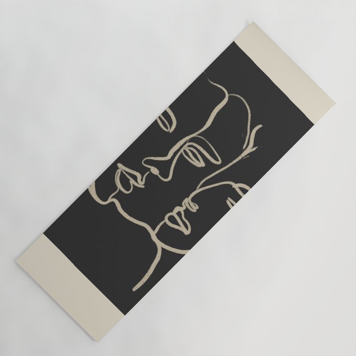 Minimal Abstract Art Three Faces Yoga Mat Gallery Image 1