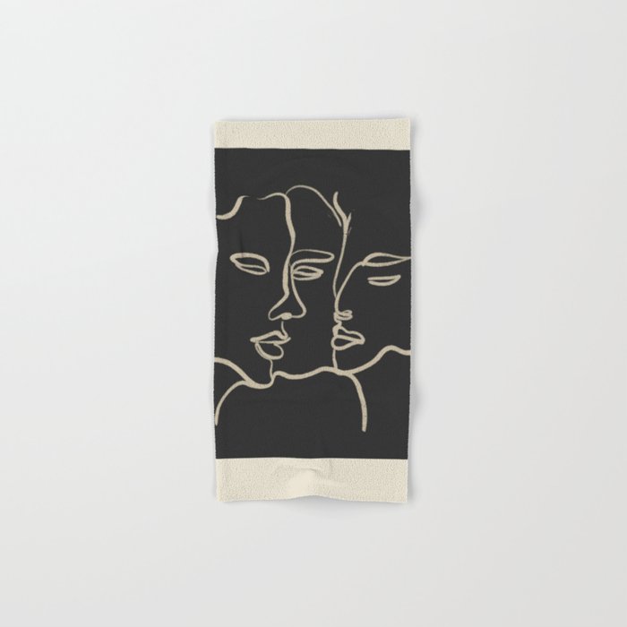 Minimal Abstract Art Three Faces Bath Towel Gallery Image 1