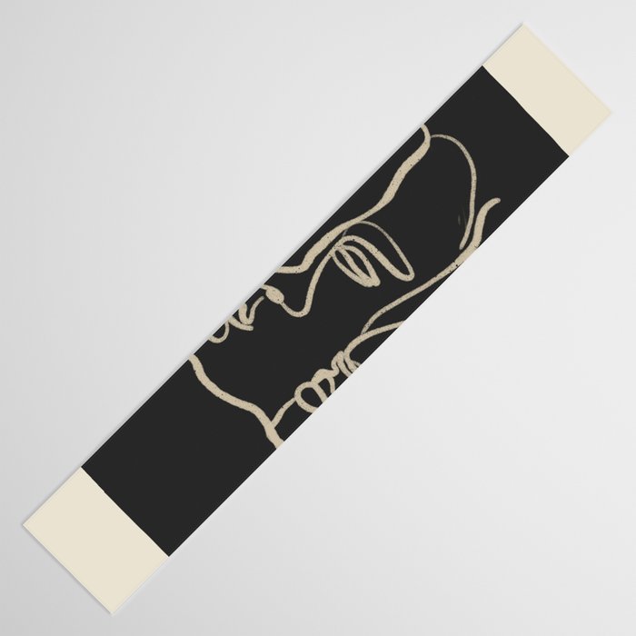 Minimal Abstract Art Three Faces Table Runner Gallery Image 3
