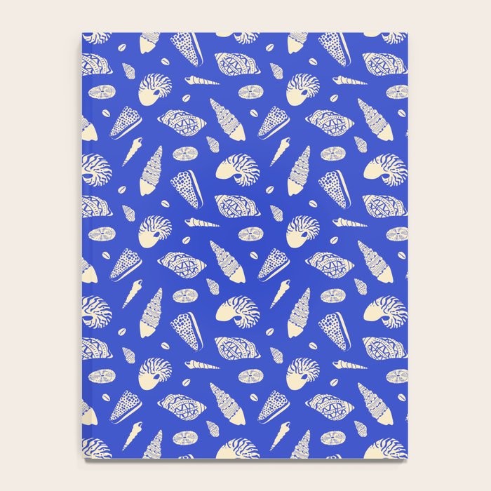 Vintage blue sea shell summer art pattern Notebook Gallery Image 4