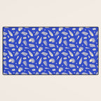 Vintage blue sea shell summer art pattern Desk Mat Gallery Image 3