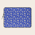 Vintage blue sea shell summer art pattern Laptop Sleeve Gallery Image 1