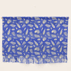 Vintage blue sea shell summer art pattern Wall Hanging Gallery Image 1