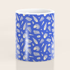 Vintage blue sea shell summer art pattern Coffee Mug Gallery Image 4