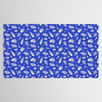 Vintage blue sea shell summer art pattern Tablecloth Gallery Image 2