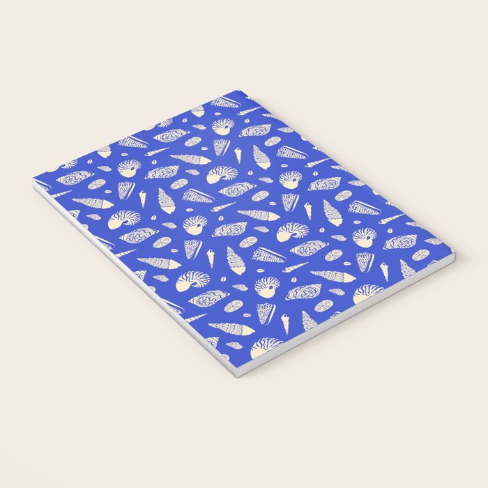 Vintage blue sea shell summer art pattern Notebook Gallery Image 3