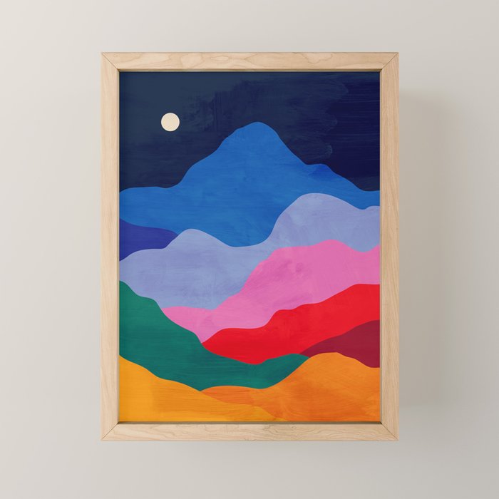 Night sky over mountains Mini Art Print Gallery Image 1