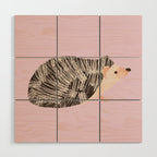 Hedgehog Rose Pink Wood Wall Art Gallery Image 1