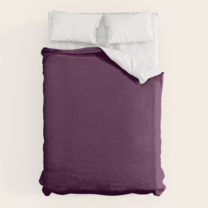 Plum Purple Solid Color Duvet Cover Gallery Image 6