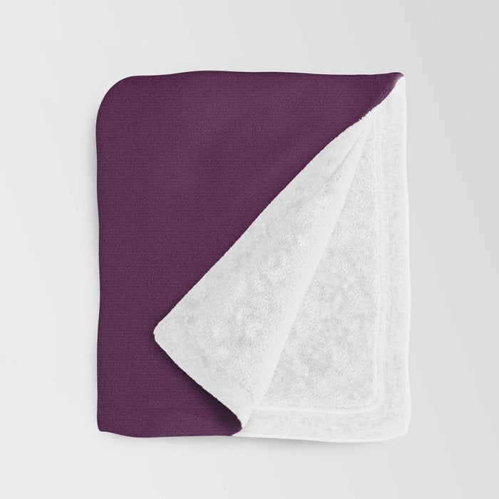 Plum Purple Solid Color Throw Blanket Gallery Image 3