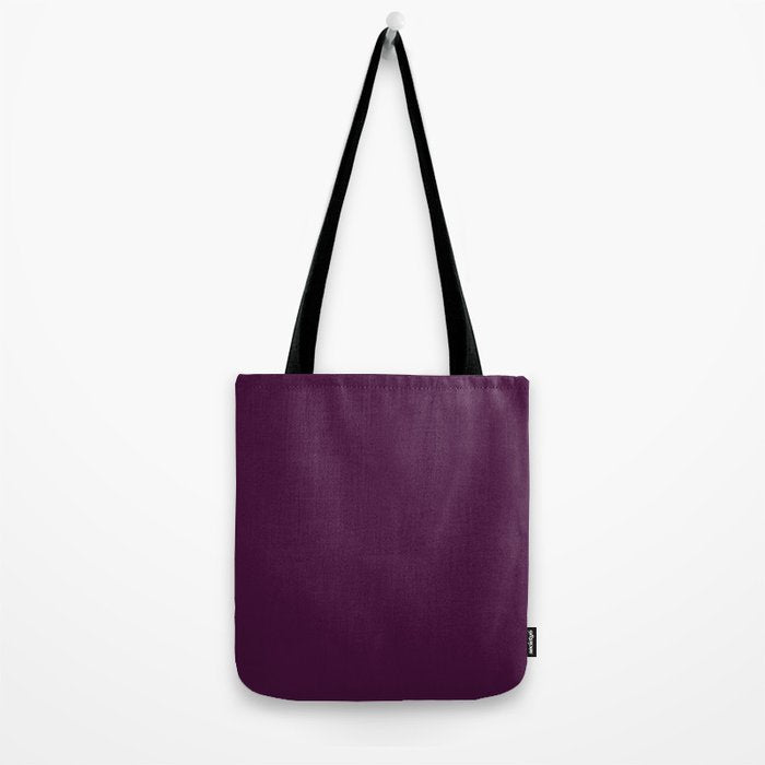 Plum Purple Solid Color Tote Bag Gallery Image 2