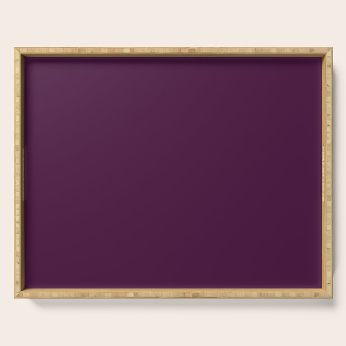 Plum Purple Solid Color Serving Tray Gallery Image 1