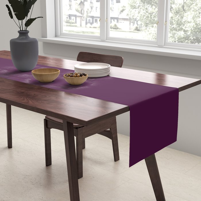 Plum Purple Solid Color Table Runner Gallery Image 2