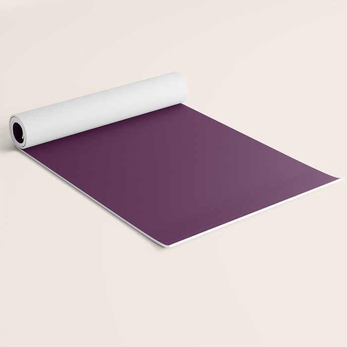 Plum Purple Solid Color Yoga Mat Gallery Image 2