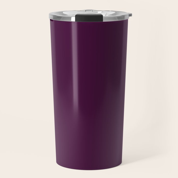 Plum Purple Solid Color Travel Mug Gallery Image 1