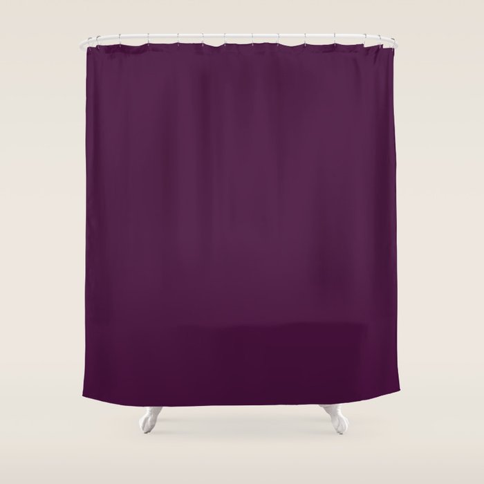 Plum Purple Solid Color Shower Curtain Gallery Image 1