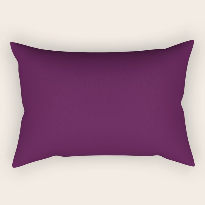 Plum Purple Solid Color Rectangular Pillow Gallery Image 1
