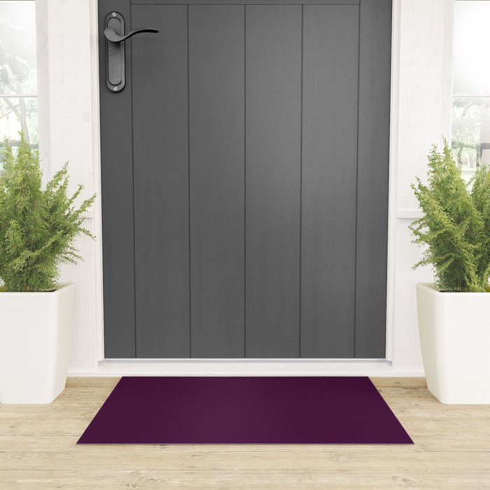 Plum Purple Solid Color Welcome Mat Gallery Image 3